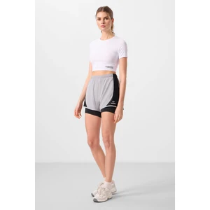 Tommy Life Taş Polyester Gizli Cep Fermuarlı Standart Kalıp Kadın Içi Taytlı Şort - 91015