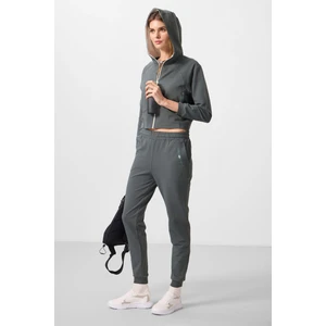 Tommy Life Haki Kapüşonlu Fermuarlı Oversize Kadın Eşofman Takım - 95328