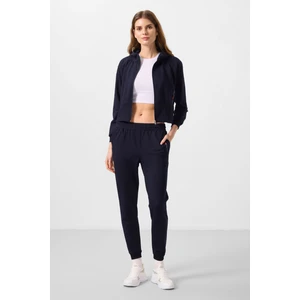 Tommy Life Lacivert Kapüşonlu Fermuarlı Oversize Kadın Eşofman Takım - 95328