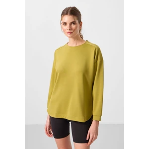 Tommy Life Koyu Hardal Yumuşak Dokulu O Yaka Rahat Form Kadın Tunik Sweatshirt - 97305