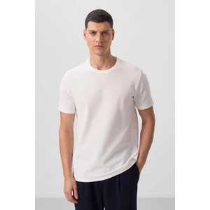 Tommy Life Ekru Yüzeyi Dokulu Rahat Form Basic Erkek T-Shirt - 88436