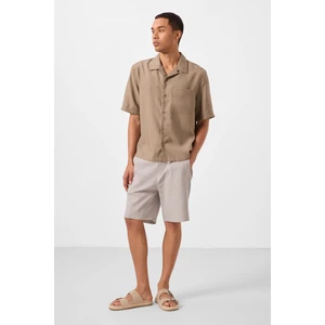 Tommy Life Taş Standart Fit Dokuma Hafif Esnek Chino Erkek Şort - 81292