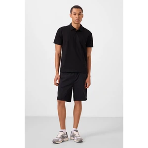 Tommy Life Siyah Standart Fit Dokuma Hafif Esnek Chino Erkek Şort - 81293