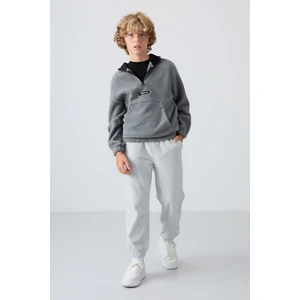 Tommy Life Taş Kalın Yumuşak Dokulu Standart Fit Nakışlı Polar Erkek Çocuk Eşofman Alt - 11220