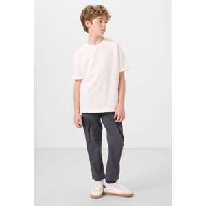 Gri Standart Fit Dokuma Hafif Esnek Chino Erkek Çocuk Pantolon - 11271