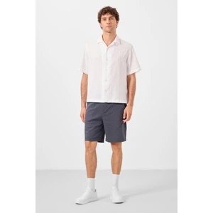 Tommy Life Gri Standart Fit Dokuma Hafif Esnek Chino Erkek Şort - 81293