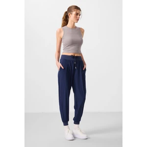 Tommy Life Indigo Polyester Cepli Standart Kalıp Kadın Pantolon - 94677