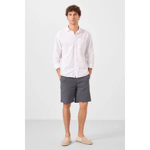 Tommy Life Antrasit Standart Fit Dokuma Hafif Esnek Chino Erkek Şort - 81289