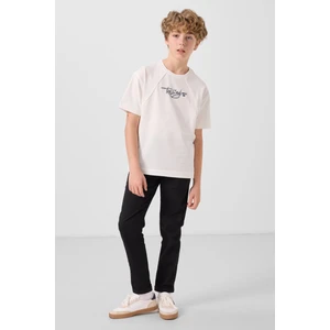 Siyah Standart Fit Dokuma Hafif Esnek Chino Erkek Çocuk Pantolon - 11272