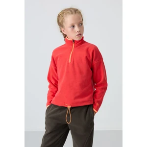 Tommy Life Fiesta  Kalın Yumuşak Dokulu Standart Fit Nakışlı Polar Kız Çocuk Sweatshirt - 75151