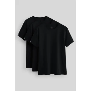 Standart Fit Basic O Yaka  3lü Paket Siyah Erkek T-Shirt  87911