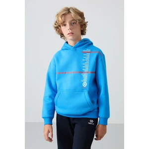 Tommy Life Saks Pamuklu Kalın İçi Tüylü Yumuşak Dokulu Standart Fit Baskılı Erkek Çocuk Sweatshirt - 11239