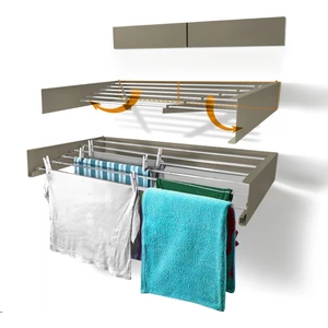 Çamaşır Kurutmalık, Galv. Çelik, Dayanıklı, Duvara Monte, Iç ve Dış Mekan, Paslanmaz