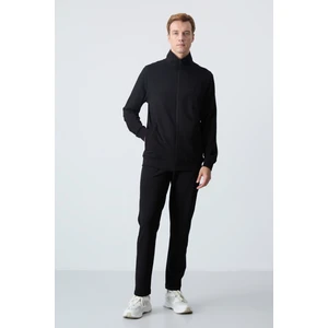 Tommy Life Siyah Pamuklu Kalın Yumuşak Dokulu Comfort Fit Basic Erkek Eşofman Takım - 85260