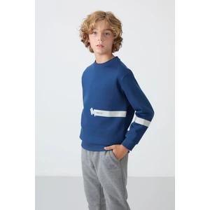 Tommy Life Parlament Pamuklu Kalın Içi Tüylü Yumuşak Dokulu Standart Fit Baskılı Erkek Çocuk sweatshirt - 11238