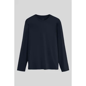 Tommy Life Lacivert Standart Fit Basic O Yaka Uzun Kollu İnce Erkek T-Shirt - 87997
