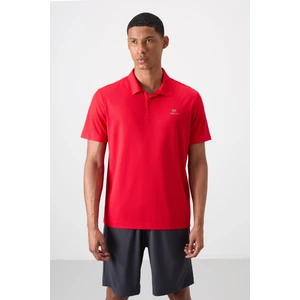 Tommy Life Kırmızı Logo Baskılı Standart Kalıp Polo Yaka Aktif Spor Erkek T-Shirt - 88252