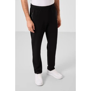 Tommy Life Siyah-Siyah Erkek Fermuar Cepli Dar Kesim Klasik Paça Eşofman Alt-84649