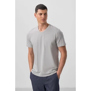 Tommy Life Taş Basic Kısa Kol Standart Kalıp V Yaka Erkek T-Shirt - 87912