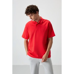Tommy Life Tommy Life  Fiesta Pamuklu Kalın Yumuşak Dokulu Oversize Fit Basic Polo Yaka Erkek T-Shirt - 88327
