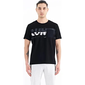Tommy Life Siyah Ön Cep Detaylı Baskılı Standart Kalıp Erkek T-shirt - 88200