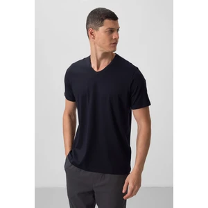 Tommy Life Tommy Life  Lacivert Erkek Basic Kısa Kol Standart Kalıp V Yaka T-Shirt - 87912