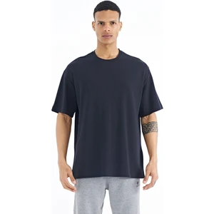 Tommy Life Lacivert Kol Arma Detaylı Basic Oversize Erkek T-Shirt - 88193