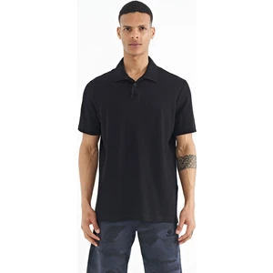 Tommy Life Tommy Life  Siyah Polo Yaka Logo Nakışlı Standart Form Erkek T-Shirt - 88237