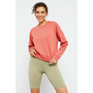 Tommy Life Tommy Life  Pudra Kadın Basic Rahat Form O Yaka Kadın Sweatshirt-97114