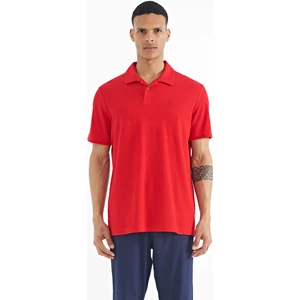 Tommy Life Kırmızı Polo Yaka Logo Nakışlı Standart Form Erkek T-shirt - 88237