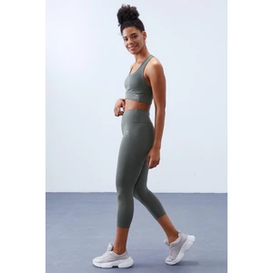 Tommy Life Çağla Yüksek Bel Toparlayıcı Çapraz Sırt Detaylı Slim Fit Kadın Tayt Takım - 95283