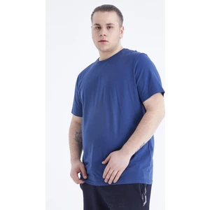 Tommy Life Tommy Life  Indigo Basic Kısa Kol O Yaka Erkek Büyük Beden T-Shirt - 88072