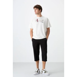 Tommy Life Siyah Ön Cep Detaylı Standart Kalıp Klasik Paça Erkek Kapri - 83092