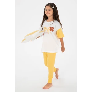 U.S. Polo Assn. Kız Çocuk Krem Pijama Takım 50290950-VR071