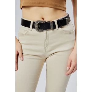 %100 Hakiki Şık Kadın Kemeri Antik Gümüş Desenli 4cm