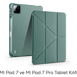 Xiaomi Mi Pad 7 ve Mi Pad 7 Pro Kılıf Üçe Katlanan Kalem Bölmeli Standlı Kılıf Uyandırma Özellikli