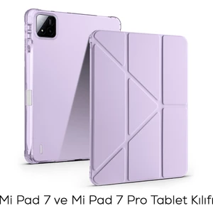 Xiaomi Mi Pad 7 ve Mi Pad 7 Pro Kılıf Üçe Katlanan Kalem Bölmeli Standlı Kılıf Uyandırma Özellikli