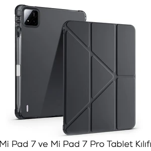 Xiaomi Mi Pad 7 ve Mi Pad 7 Pro Kılıf Üçe Katlanan Kalem Bölmeli Standlı Kılıf Uyandırma Özellikli
