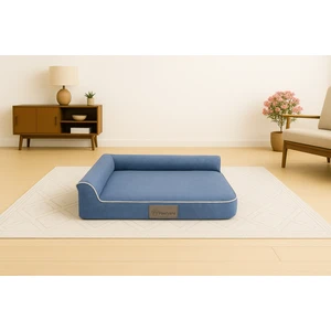 Bolster-L Üst Kalite Köpek Yatağı Süngerli Sıvı Geçirmez Alezli. %100 Elyaflı. 2 Fermuarlı