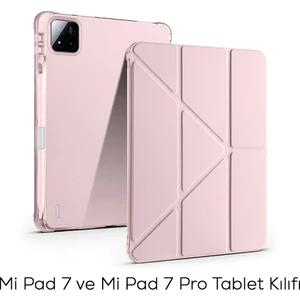 Xiaomi Mi Pad 7 ve Mi Pad 7 Pro Kılıf Üçe Katlanan Kalem Bölmeli Standlı Kılıf Uyandırma Özellikli