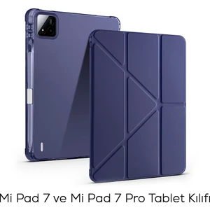 Xiaomi Mi Pad 7 ve Mi Pad 7 Pro Kılıf Üçe Katlanan Kalem Bölmeli Standlı Kılıf Uyandırma Özellikli