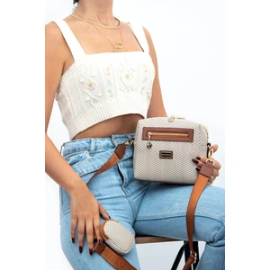 Silver & Polo Bej - Taba SP1038 Kadın Çapraz Çanta