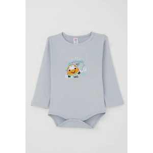 Erkek Bebek Çıtçıtlı Zıbın Body Küçük Tamirci 9 Ay-3 Yaş, Buz Mavisi