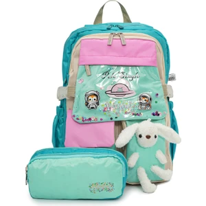 Peluş Tavşanlı Kız Çocuk Ilkokul Çanta Seti