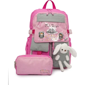 Peluş Tavşanlı Kız Çocuk Ilkokul Çanta Seti