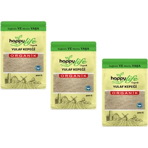 Happy Life Organik Yulaf Kepeği 400 gr x 3 Adet