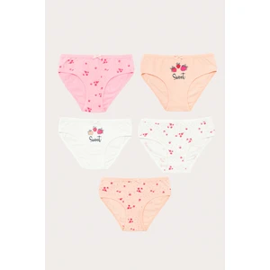 Kız Çocuk Çilek Baskılı 5'li Slip Külot