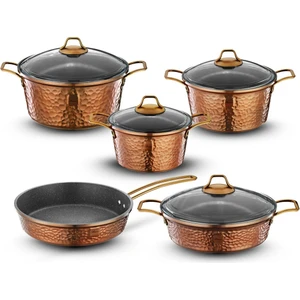Copper 9 Parça Tencere Seti Bakır