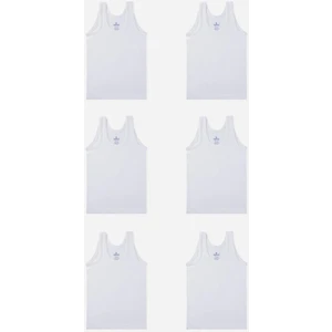 Erkek Çocuk Oval Yaka Pamuklu Süprem Atlet 6'lı Paket 2200 Beyaz