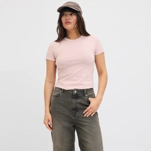 Kadin Bisiklet Yaka Streç Kalip Basic Tisört - Gigi